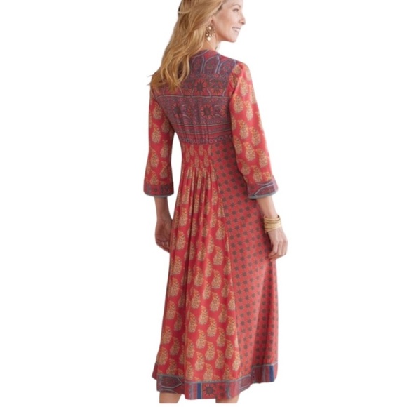 Soft surroundings Red Phoenix dress Large Hippy Boho vibe - Picture 2 of 13